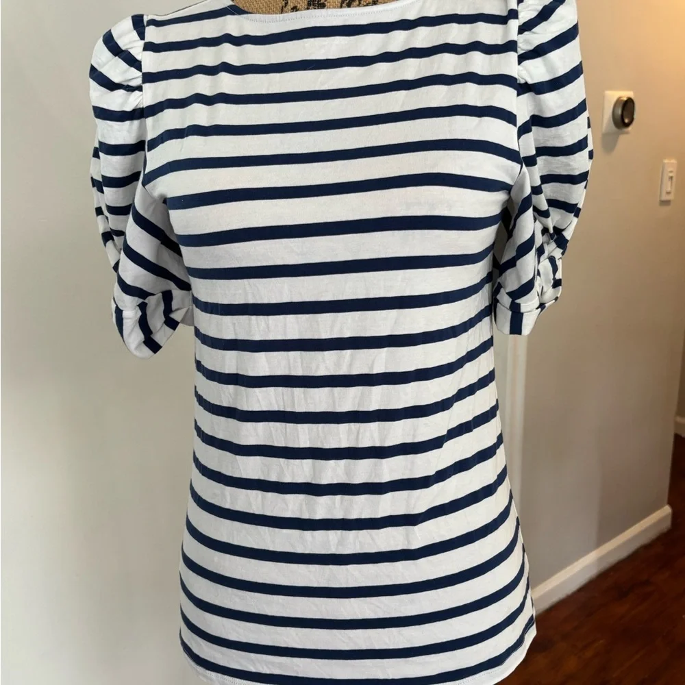 lilly pulitzer Women Stripped Top With‎ Balloon Sleeves Size S fits M